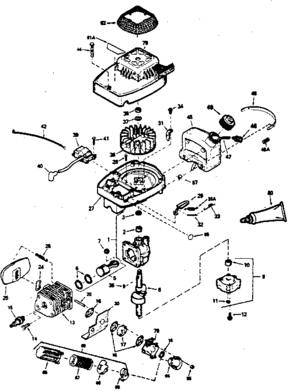 Engine Diagram and Parts List for 200681001  Craftsman Engine