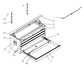 Tool Chest Diagram and Parts List for 706956761  Craftsman Tool Stand & Cart