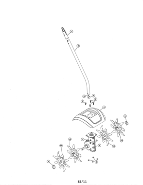 Cultivator Attachment Diagram and Parts List for 316792410  Craftsman Trimmer