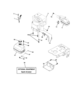 Engine Diagram and Parts List for 917273760  Craftsman Lawn Tractor