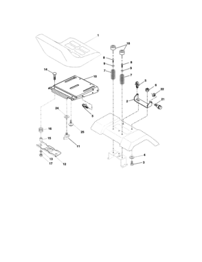 Seat Assembly Diagram and Parts List for 917273640  Craftsman Lawn Tractor