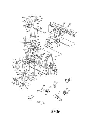 Housing/spiral/gear Diagram and Parts List for 48624838  Craftsman Snow Blower