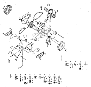 Main Frame Diagram and Parts List for 917299650  Craftsman Tiller