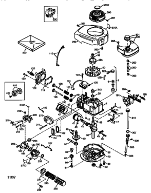 Replacement Parts Diagram and Parts List for 143975030  Craftsman Engine