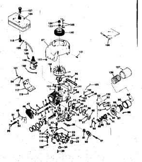 Basic Engine Diagram and Parts List for 143196052  Craftsman Engine
