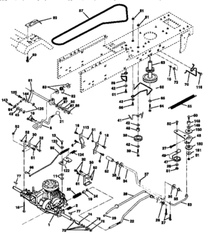 Ground Drive Diagram and Parts List for 917270621  Craftsman Lawn Tractor