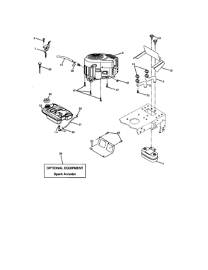 Engine Diagram and Parts List for 917273622  Craftsman Lawn Tractor