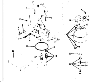 Carburetor Diagram and Parts List for 143582022  Craftsman Engine