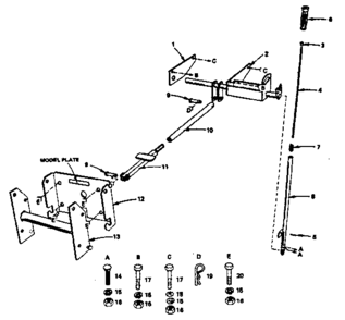 Lift Mechanism - Model Number 486.254030 Diagram and Parts List for 486254020  Craftsman Snow Blower