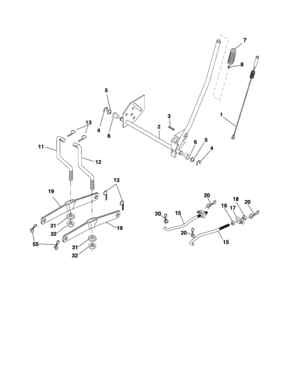 Lift Diagram and Parts List for 917253140  Craftsman Lawn Tractor
