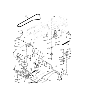 Ground Drive Diagram and Parts List for 917277130  Craftsman Lawn Tractor