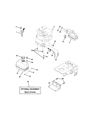 Engine Diagram and Parts List for 917271642  Craftsman Lawn Tractor