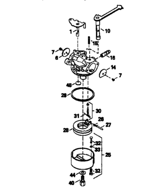 Carburetor 632732  (71/143) Diagram and Parts List for 143632732  Craftsman Lawn Mower