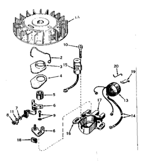 Magneto Diagram and Parts List for 143576012  Craftsman Engine