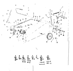 Idler & Braking Assembly Diagram and Parts List for 91725520  Craftsman Lawn Tractor