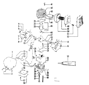Engine Diagram and Parts List for 234795512  Craftsman Trimmer