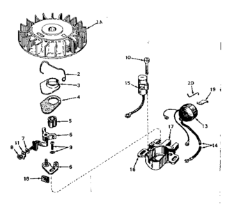 Magneto No. 610690a Diagram and Parts List for 143571102  Craftsman Engine