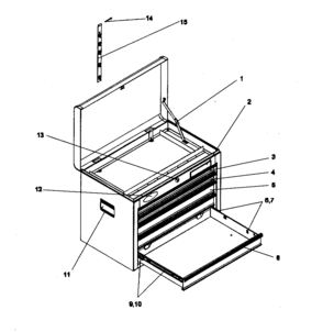 Part Location Diagram of A15377A4-ER Craftsman Tool chest drawer, 3-in