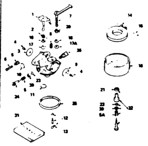 Part Location Diagram of 631604 Craftsman Carburetor