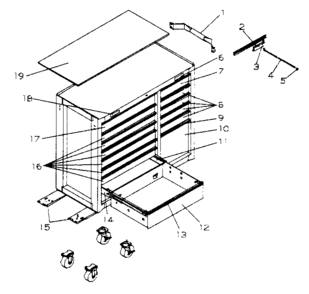Tl Frame Mobile Diagram and Parts List for 706825531  Craftsman Tool Stand & Cart
