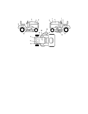 Decals Diagram and Parts List for 917271843  Craftsman Lawn Tractor