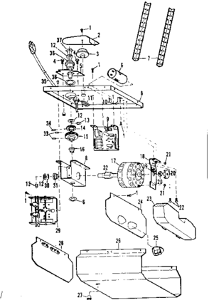 Chassis Diagram and Parts List for 139663956  Craftsman Garage Door Opener