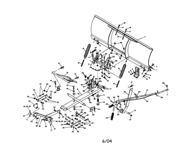 Dozer Blade Diagram and Parts List for 486244122  Craftsman Lawn Tractor