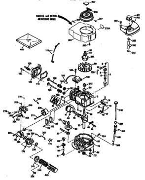 Replacement Parts Diagram and Parts List for 143943502  Craftsman Engine