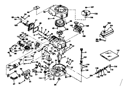 Basic Engine Diagram and Parts List for 143224402  Craftsman Engine