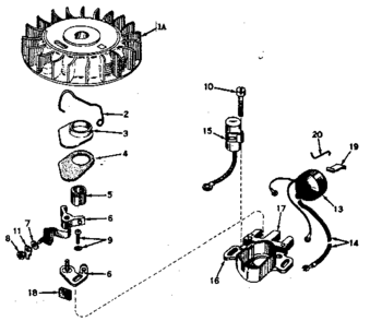 Plate No. 2 Magneto No. 610689a Diagram and Parts List for 143566022  Craftsman Engine