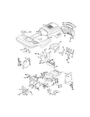Chassis And Enclosures Diagram and Parts List for 917272054  Craftsman Lawn Tractor