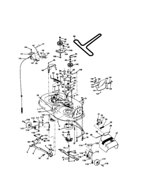 Mower Deck Diagram and Parts List for 917270732  Craftsman Lawn Tractor