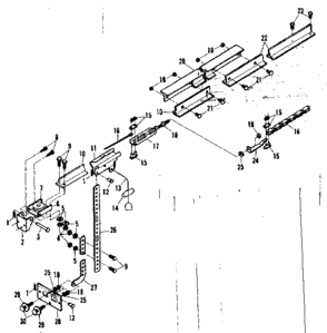 Rail Assembly Diagram and Parts List for 139663830  Craftsman Garage Door Opener
