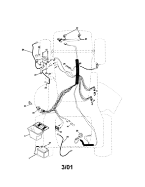 Electrical Diagram and Parts List for 917272430  Craftsman Lawn Tractor
