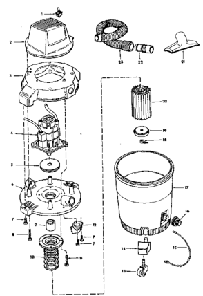 Unit Diagram and Parts List for 113179150  Craftsman Filters & Accessories