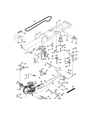 Drive Diagram and Parts List for 917279941  Craftsman Lawn Tractor