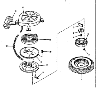 Starter No. 29224 Diagram and Parts List for 14344401  Craftsman Engine