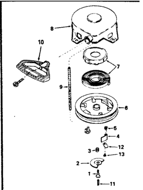 Rewind Starter Diagram and Parts List for 143784042  Craftsman Engine