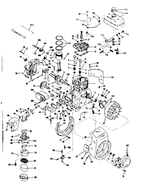 Basic Engine Diagram and Parts List for 143502031  Craftsman Engine
