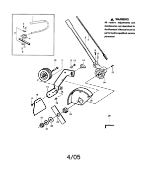 Covertible Edger Attachment Diagram and Parts List for 944511573  Craftsman Trimmer