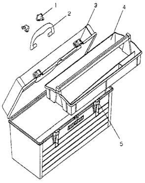 22" Plastic Handbox Diagram and Parts List for 70665082CO  Craftsman Tool Stand & Cart