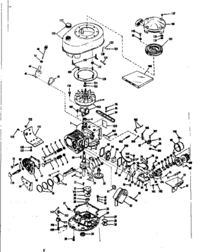 Basic Engine Diagram and Parts List for 143125041  Craftsman Engine