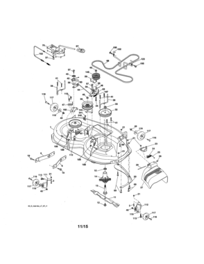 Mower Deck Diagram and Parts List for 917203861  Craftsman Lawn Tractor