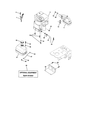 Engine Diagram and Parts List for 917271653  Craftsman Lawn Tractor