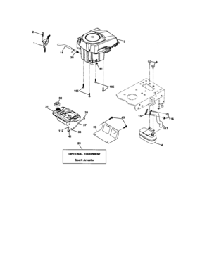 Engine Diagram and Parts List for 917275660  Craftsman Lawn Tractor