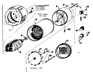 Stator Assembly Diagram and Parts List for 58031821  Craftsman Engine