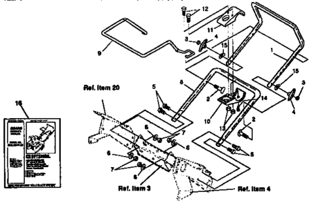 Handle Assembly Repair Parts Diagram and Parts List for 536884432  Craftsman Snow Blower