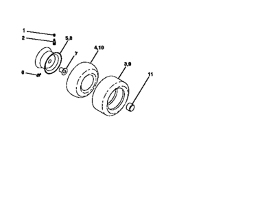 Wheels And Tires Diagram and Parts List for 917256350  Craftsman Lawn Tractor