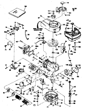 Engine Diagram and Parts List for 143374202  Craftsman Engine