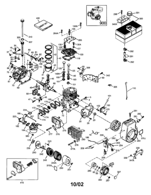 Engine Diagram and Parts List for 143028501  Craftsman Engine